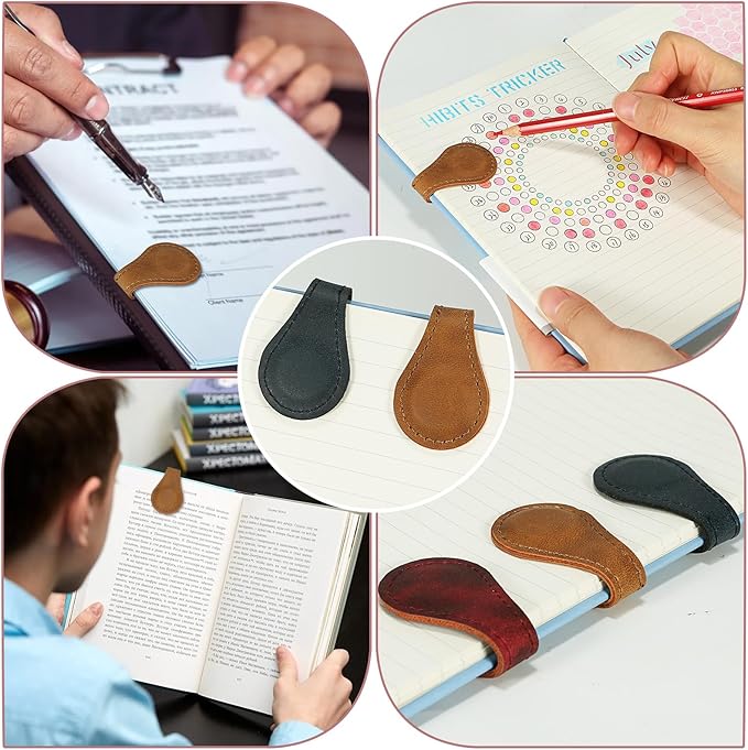 Magnetic Bookmarks,Magnetic Leather Bookmark, Magnetic Bookmarks for Women,Gifts for Women, Book Lovers, Family, Friends, Kids, Readers