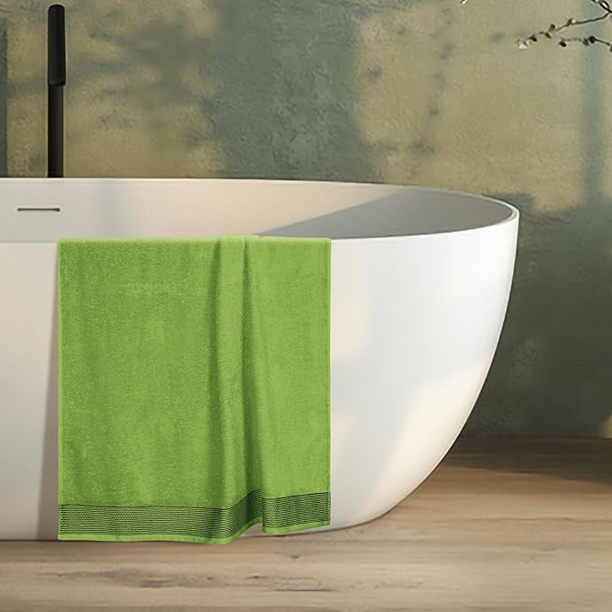 Belizzi Home Cotton 2 Pack Oversized Bath Sheet 35 x 70, Large Bath Sheet, Ultra Absorbent, Compact, Eco-Friendly and 100% Recyclable, Quick Drying and Lightweight Towel - Kiwi Green