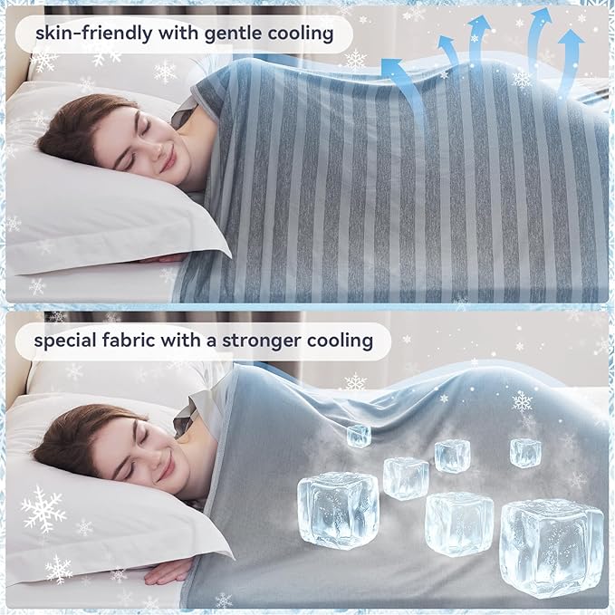 Guohaoi Cooling Blanket (90"x90"Queen Size) for Hot Sleepers and Night Sweats,100% Oeko-Tex Certified,Arc-Chill Q-Max >0.5 Cool Fiber,Ultra Cold Breathable,Comfortable,All-Season.