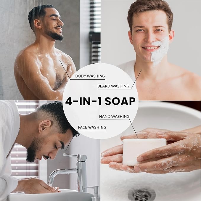 Rinse & Robust Mens Bar Soap 6Pcs Cleansing All Natural Handmade Mens Moisturizing&Exfoliating Oatmeal Scrub Soap Gift for Men Body&Hand All Skin Type|6 Different Scents |5.3 oz of 6 Bars