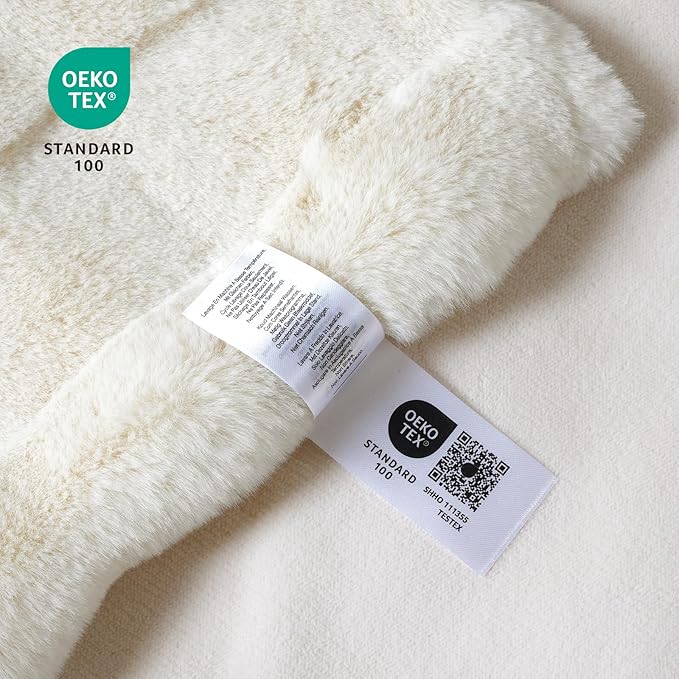 Cozy Bliss Fluffy Queen Size Throw Blankets for Bed,Lightweight Cozy Soft Cream White Faux Fur Throw Blankets for Sofa Bedroom Living Room,90x90 Inches