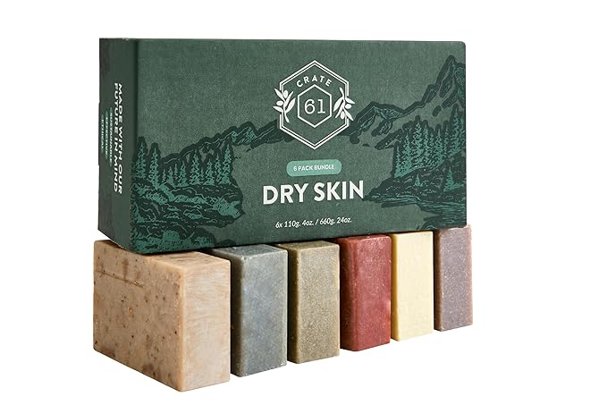 Handmade in Canada, Plant Based Cold Process Natural Bar Soap, With Premium Essential Oils, Pack of 6 (Dry Skin)