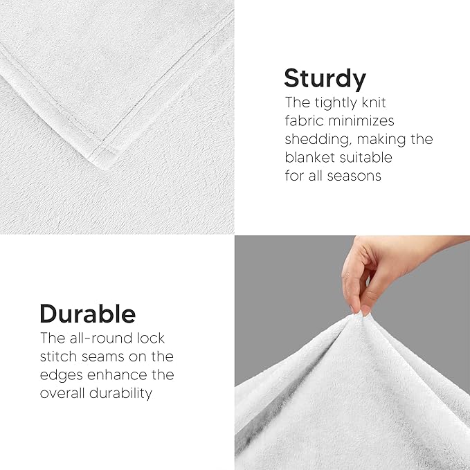 Utopia Bedding Fleece Blanket Twin XL Size White 300GSM Luxury Anti-Static Fuzzy Soft Microfiber Bed Blanket (90x76 Inch)