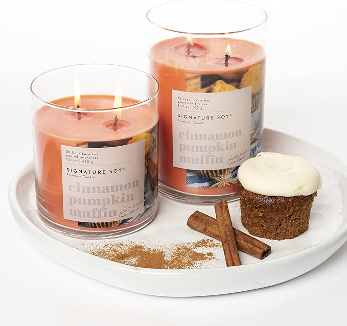 Lidded Cinnamon Pumpkin Muffin Scented Candle