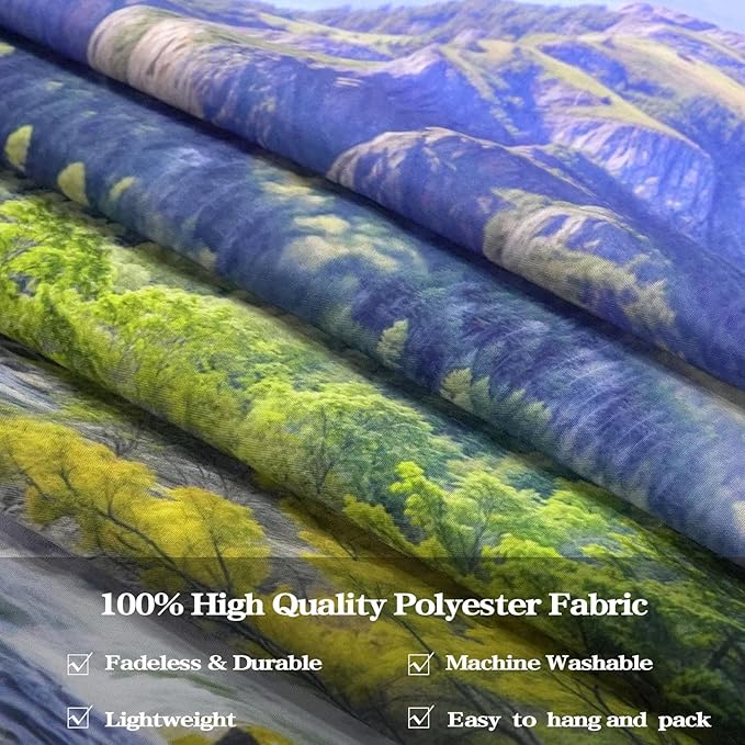Kanuyee Mountain Tapestry Nature Landscape Wall Tapestry for Bedroom Mountain River tapestries Aesthetic Living Room Decor Nature 60×80 Inches