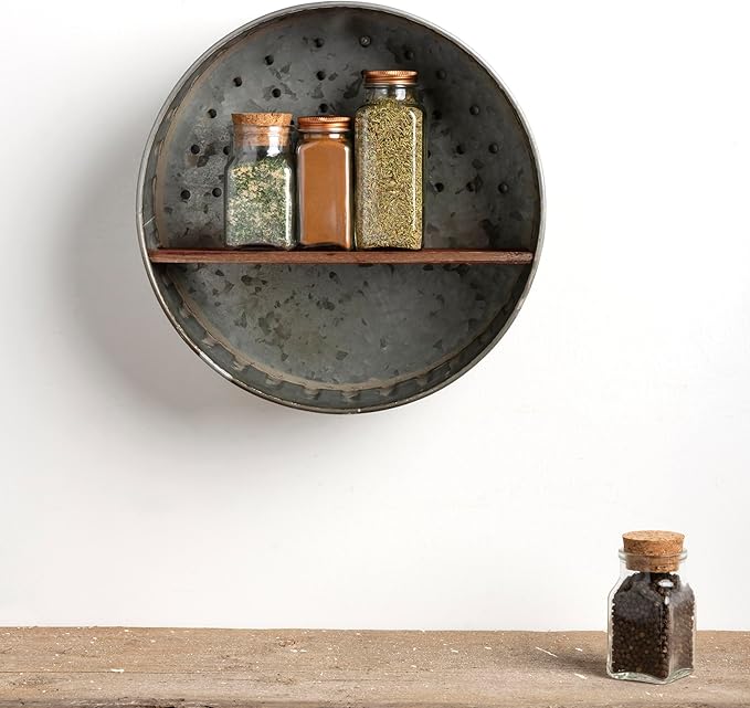 Primitives by Kathy 38024 Distressed Wall Shelf, Metal and Wood