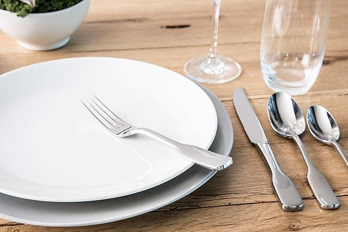 Fortessa Vitraluxe Dinnerware Heirloom Matte Finish Show Plate 12-Inch, Linen, Set of 4
