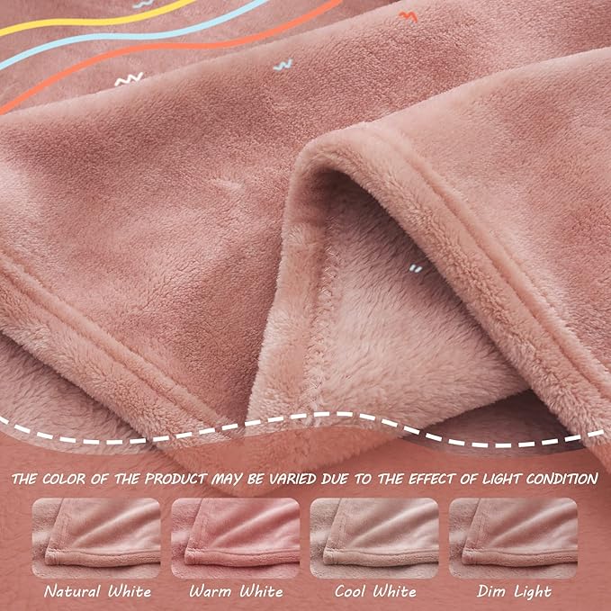 Exclusivo Mezcla Fleece Throw Blanket for Couch, Super Soft and Warm Blankets, Dusty Pink Throw All Season Use, Cozy, Plush, Lightweight, 40x50 Inches