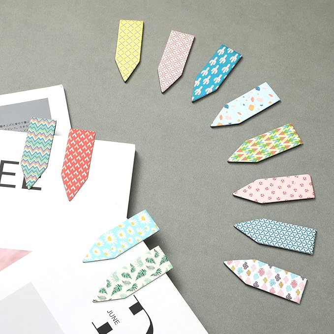 108 Pieces Magnetic Bookmarks Colorful Arrow Shaped Classic Magnetic Page Markers Page Clips Bookmark Set for Students Teachers School Home Office Reading Supplies, 18 Styles