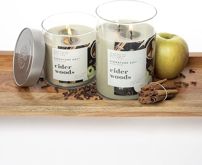 Lidded Cider Woods Scented Candle