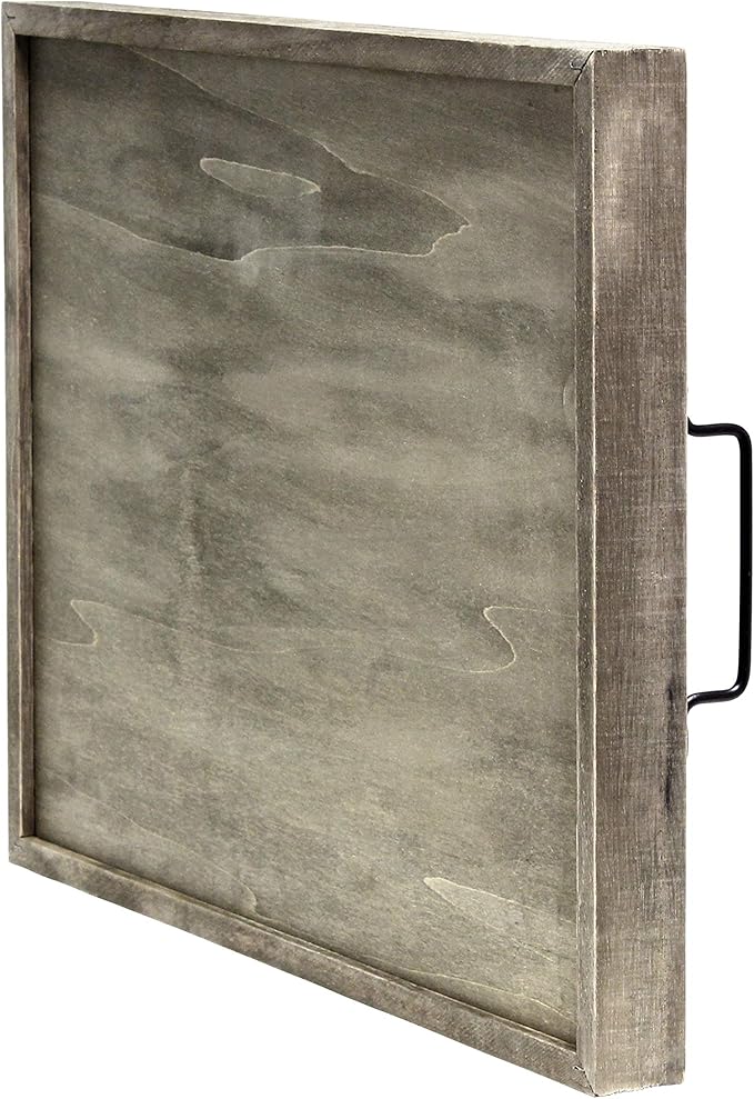 Elegant Designs HG2000-RGO Decorative Wood Serving Tray w/Handles, 15.50" x 12", Our Nest (Pack of 4)