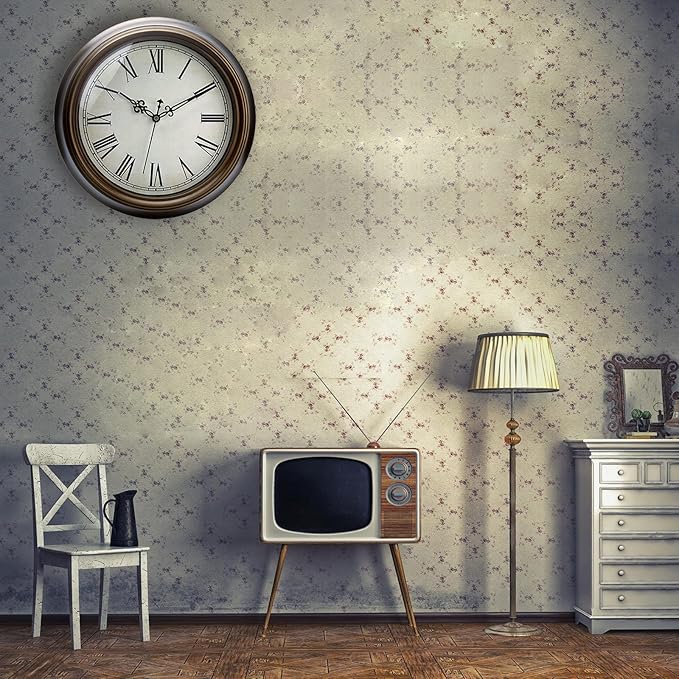 Plumeet Small Metal Wall Clock, 10'' Non Ticking Classic Retro Silent Iron Clocks Decorative Kitchen Living Room Bedroom, Roman Numerals, Battery Operated