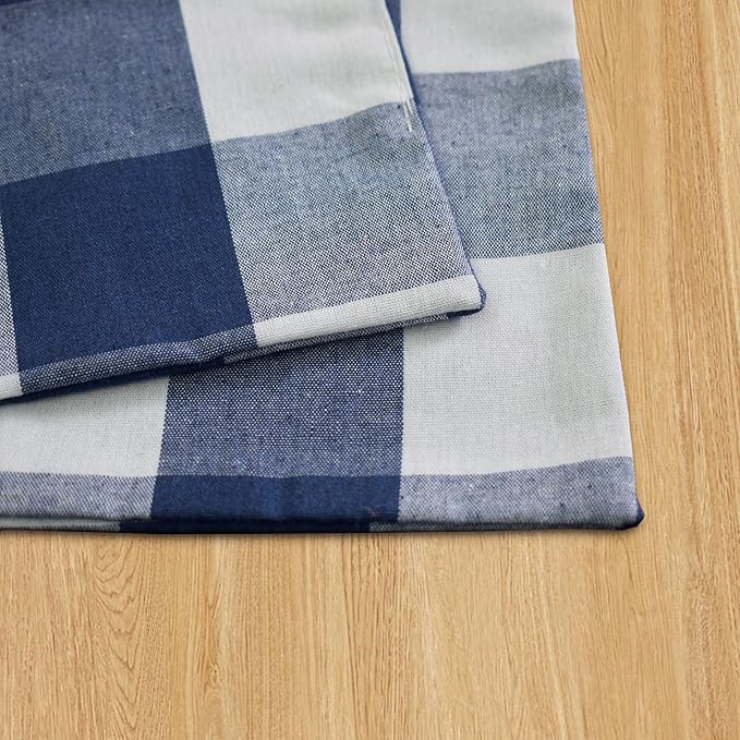 Navy & White 2 Side Cotton Buffalo Check Farmhouse Placemats Set of 4 Heat Resistant Dining Table Place Mats for Kitchen Table, 12 x 18 inches