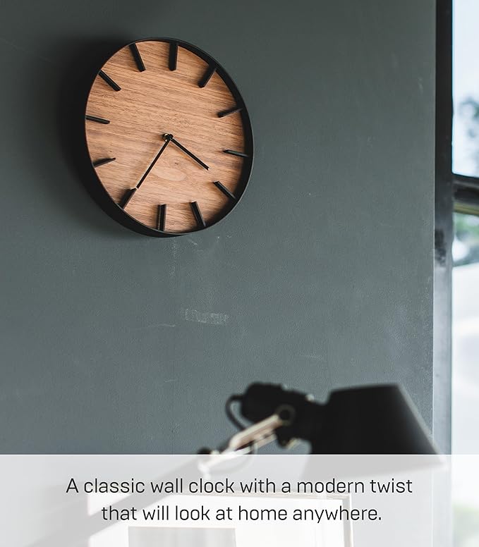 Yamazaki Home Wall Clock - Modern Wood Home Decoration Steel + Wood One Size Walnut