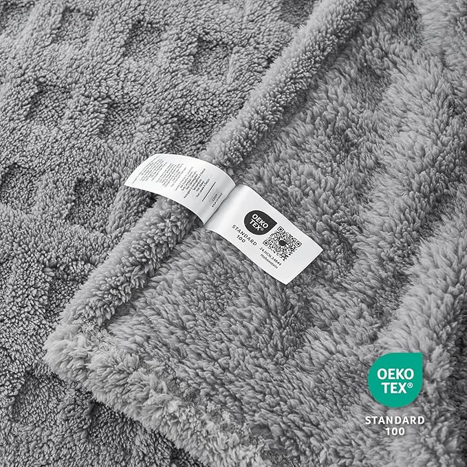Cozy Bliss Ultra Soft Waffle Blanket - Lightweight Cozy Blankets Gift for Women,Cute Checkered Throws Blanket for Bed, Couch and Sofa,Grey,50x60 Inches