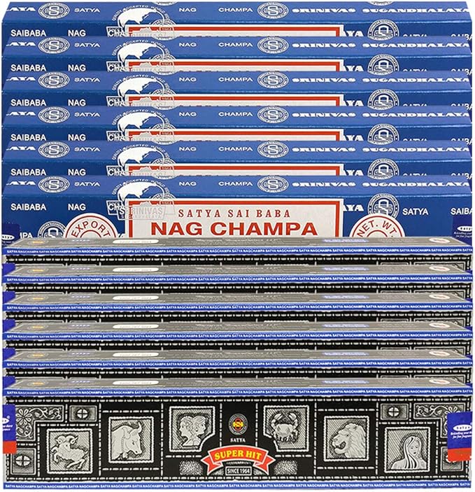 Nag Champa Incense Sticks and Super Hit Incense Sticks with Incense Holder Bundle for Home Fragrance and Spiritual Décor