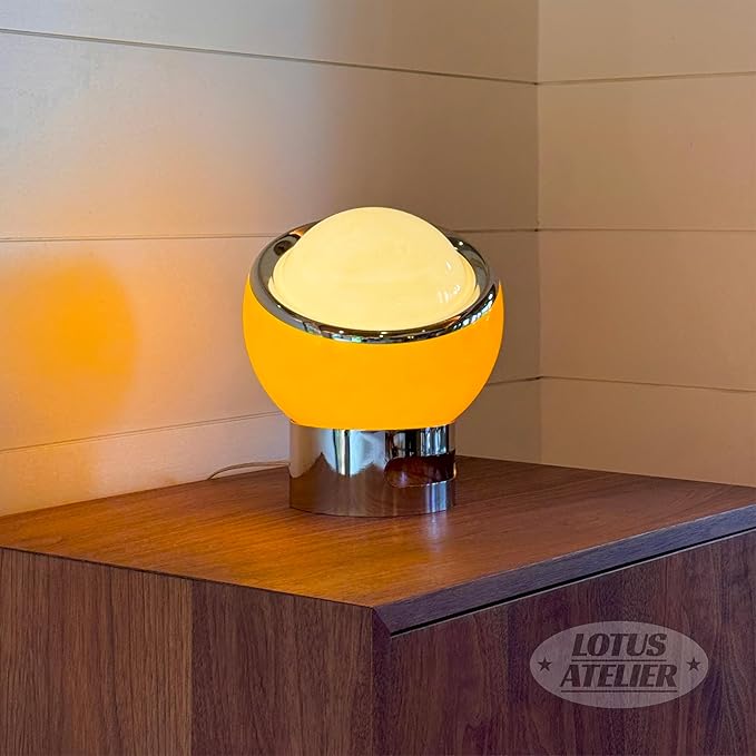 Bauhaus Lamp | Mid Century Modern Table Lamp, Orange