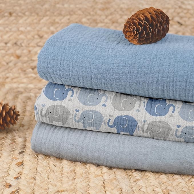 GLLQUEN BABY Muslin Swaddle Blankets for Boys and Girls, 3-Pack Baby Blankets for Girl Boy, Newborn Receiving Blanket, Baby Swaddle Blanket Unisex, Baby Essentials, Registry & Gift