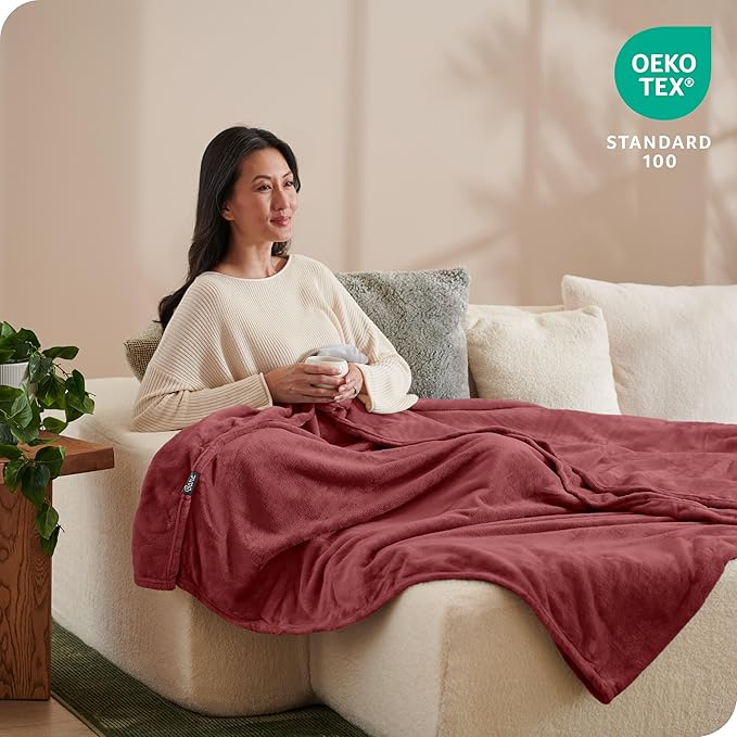 Bare Home Fleece Blanket - Twin/Twin Extra Long - Ultra-Soft Lightweight for Bed, Sofa, and Couch - Luxury Microplush - Cozy Warm Blanket (Twin/Twin XL, Rosewood)
