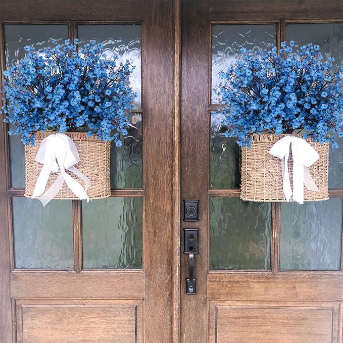 AILANDA 12 Bundles Baby Breath Flowers Artificial Bulk Fake Gypsophila Bouquets Sky Blue Real Touch Silk Floral Arrangements for Table Centerpieces Wedding Home Farmhouse Party DIY Autumn Decor