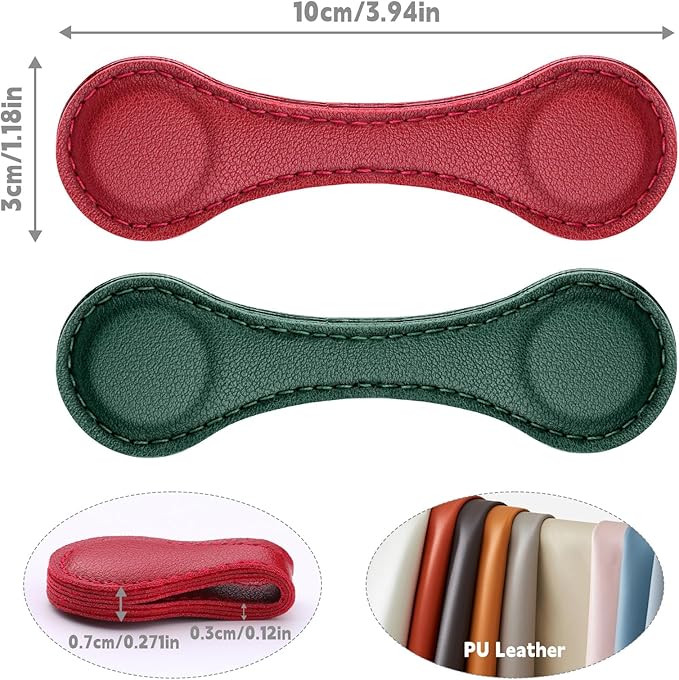 2PCS Magnetic Bookmarks, Leather Magnetic Bookmarks for Women Men, Double-Sided Magnetic Book Mark Clip for Book Lovers Readers Teachers Students