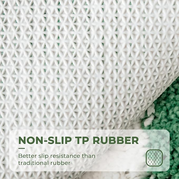 GRANNY SAYS Checkered Green Bathroom Rugs,32" x 20",Fluffy Rug, Absorbent Microfiber Ultra Soft Bath Mat Washable, Non-Slip Bath Mats for Bathroom, Cute Floor Mat for Tub, Shower, Bedroom