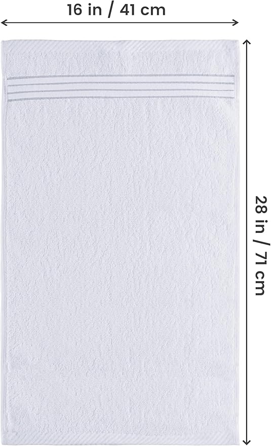 Utopia Towels 6 Piece Premium Hand Towels Set, 16 by 28 inches, 100% Ring Spun Cotton, Lightweight and Highly Absorbent Towels for Bathroom, Travel, Camp, Hotel, and Spa, White