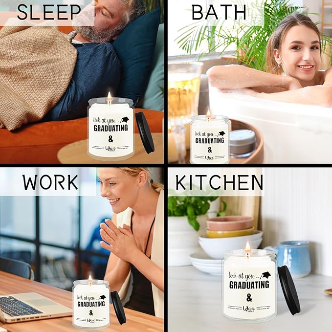 Graduation Gifts for Her Him Funny Graduation Candle Aromatherapy Soy Candles Home Sweet Scented Candles for Class of 2025 High School College Bachelor Degree Gifts