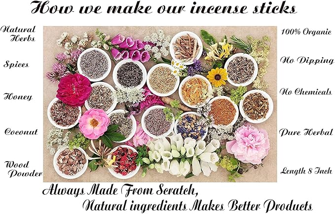 Incense Holder Bundled with Satya Sai Baba Incense Gift Set Nag Champa, White Sage, Lavender, Rose, Palo Santo, Frankincense, Sandalwood 15gms