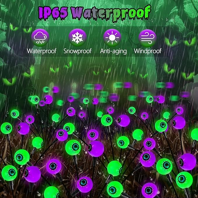 LORRYTE 6 Pack LED Solar Lights Outdoor Pathway, Solar Garden Lights Green and Purple, Soalr Light Outdoor Waterproof for Patio, Yard, Garden Decor(Purple and Green)