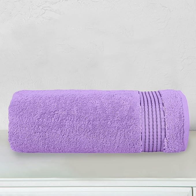 Elegant Comfort Premium Turkish Cotton 1 Piece Jumbo Bath Towel - 35 x 70 inch, Luxurious Hotel Spa Quality 100% Turkish Cotton Large Bath Towel - Highly Absorbent - Soft Bathroom Towel, Lilac