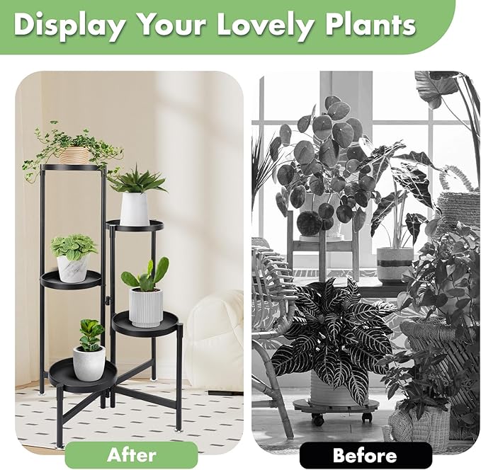 Tiered Metal Plant Stand,5-Tier Plant Stands Indoor Outdoor,Corner Plant Stand Multiple Flower Pot Holder for Living Room Patio Garden Balcony Displaying plants
