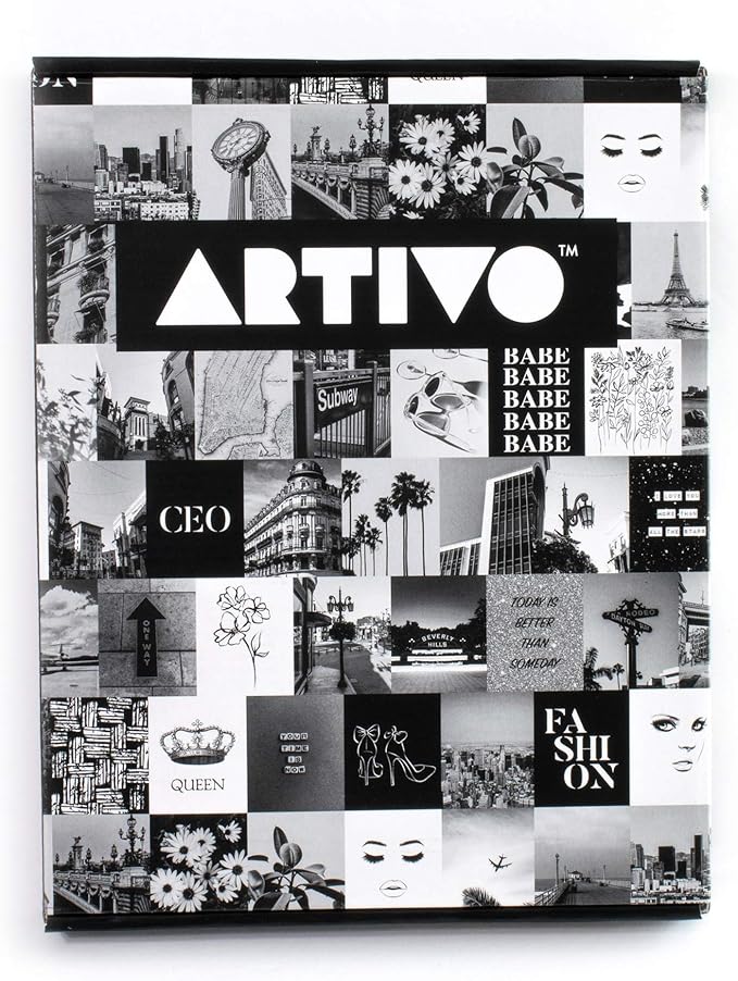 Black White Wall Collage Kit Aesthetic Pictures 50 set 8x10 inches, City Chic Wall Decor for Teen Girls, Wall Art Prints, College Dorm Room Decor, Photo Collection