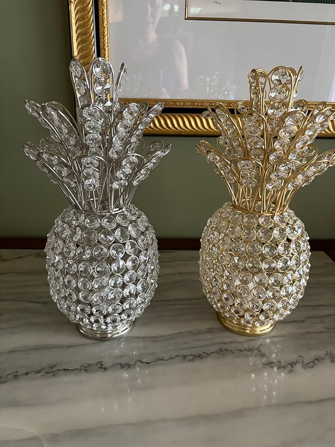 Modern Day Accents 5706 Pina Cristal Silver Pineapple, Home Decor, Kitchen Decor, Entryway Decor, Pineapple Decor, Pineapple Gifts, Kitchen Decor for Counter, Room Decor, Home Decor Kitchen, 12.5" H