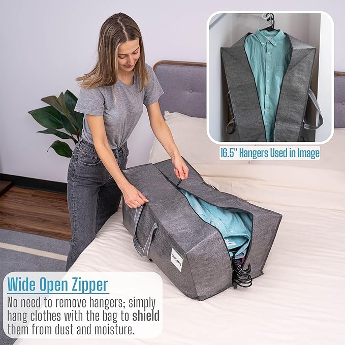 VENO 6 Pack Moving Bags w/Backpack Straps, Heavy Duty, Moving Boxes Alternative, Packing Supplies, Large Storage Totes for Dorm Room Essentials with Zipper for Clothes (Gray, 6 Pack)