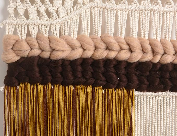IOWER Macrame Wall Hanging Woven Large Colorful Macrame Wall Decor Fiber Art Handmade Home Room Decor 40" W*32" L