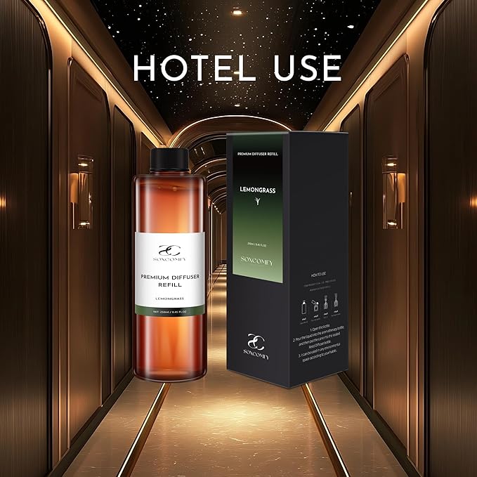 Diffuser Oil Luxury Essential Oils for Diffuser Refill & Air Freshener,Long-Lasting Natural Home Fragrance and Hotel Scent for Diffusers - 8.45 Fl.oz(250ml), Lemongrass