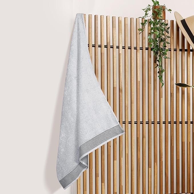 Belizzi Home Cotton 2 Pack Oversized Bath Sheet 35 x 70, Large Bath Sheet, Ultra Absorbent, Compact, Eco-Friendly and 100% Recyclable, Quick Drying and Lightweight Towel - Light Grey