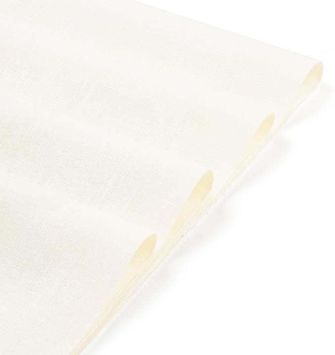 D'Moksha Homes Linen Ivory Placemats Set of 8-100% Pure Linen Placemats 14 x 19 Inch for Summer - Handcrafted and Machine Washable