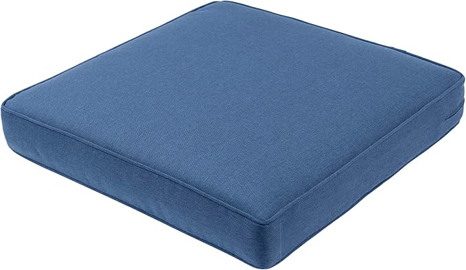 QILLOWAY Outdoor/Indoor Deep Seat Cushions for Patio Furniture, Lawn Chair All Weather Cushion 24 x 24 inch 1 Set,(Indigo)