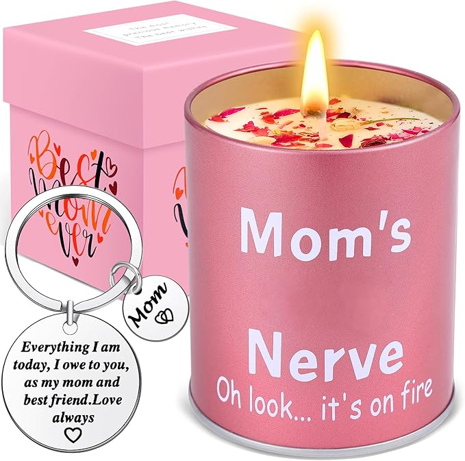 Gifts for Mom from Daughter Son Mother's Day Gift Funny Mom Candle Keychain for Mothers Day Christmas Birthday Presents