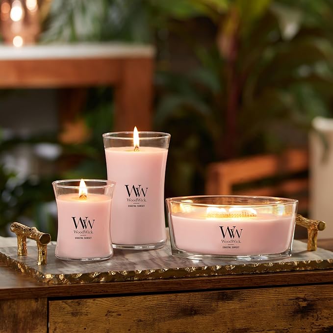 WoodWick Ellipse Scented Candle, Vanilla & Sea Salt Scent, Crackles as it Burns, Up to 50 Hours Burn Time, Premium Soy Blend, Perfect for Gifting, 16oz