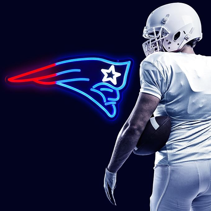 Football Team Neon Sign, Cool Light Up Dimmable Football Team Logo Hanging Led Neon Sign for Wall Decor, Man Cave, Garage, Party, Bar, Game Room Deco, Birthday Gift for Boys Fans