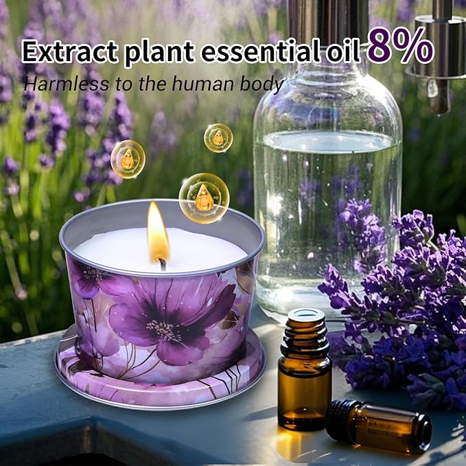 Soy Wax Aromatherapy Candles 3-Pack - 10H Burning Smokeless Candles, Non-Toxic Essential Oil Blend for Stress Relief & Sleep, Lavender Thyme/Apple Cinnamon/Balsam Cedar, Eco-Friendly Gift Set (2.2oz)