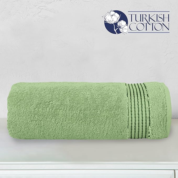 Elegant Comfort Premium Turkish Cotton 1 Piece Jumbo Bath Towel - 35 x 70 inch, Luxurious Hotel Spa Quality 100% Turkish Cotton Large Bath Towel - Highly Absorbent - Soft Bathroom Towel, Sage