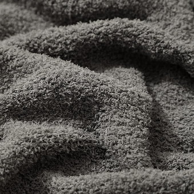 bearberry Super Soft Fluffy Throw Blanket Lightweight Cozy Warm Throw Blankets for Couch Bed Sofa All Season (Dark Grey, 50”x60”)