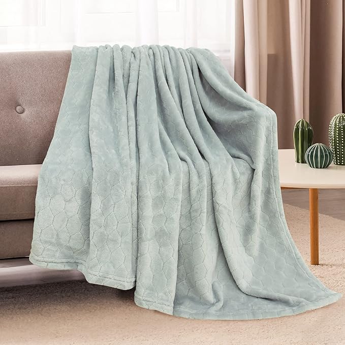 TOONOW Fleece Blanket Super Soft Cozy Throw Blanket 50" x 60", Lightweight Fuzzy Comfy Textured Flannel Blanket Warm Plush Throw Blankets for Couch, Sofa, Bed, Mirage Gray
