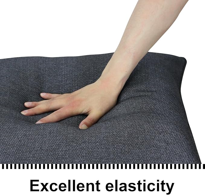 Deep Seat Cushions, Outdoor Cushions, Patio Furniture Cushions, Deep Seat & Back Cushion Patio Cushions with Rmoveable Cover for Backyard Couch Sofa Fade Resistant (22x22x3 in, Black Grey)