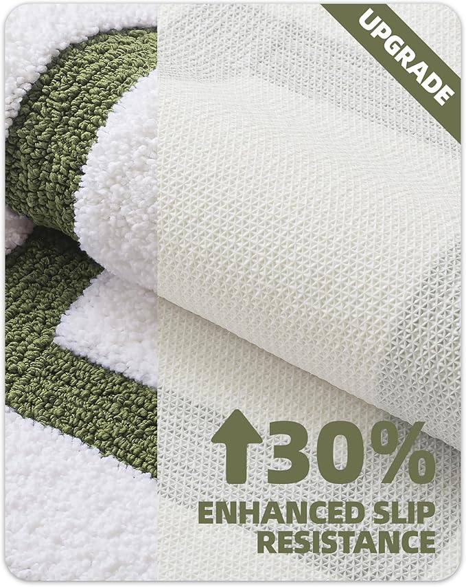 Color&Geometry Bathroom Rugs, Water Absorbent and Quick Dry Microfiber Bath Rugs-24"x36", Non-Slip, Machine Washable, Extra Soft Plush Bath Mats for Bathroom, Laundry Room, Shower and Tub