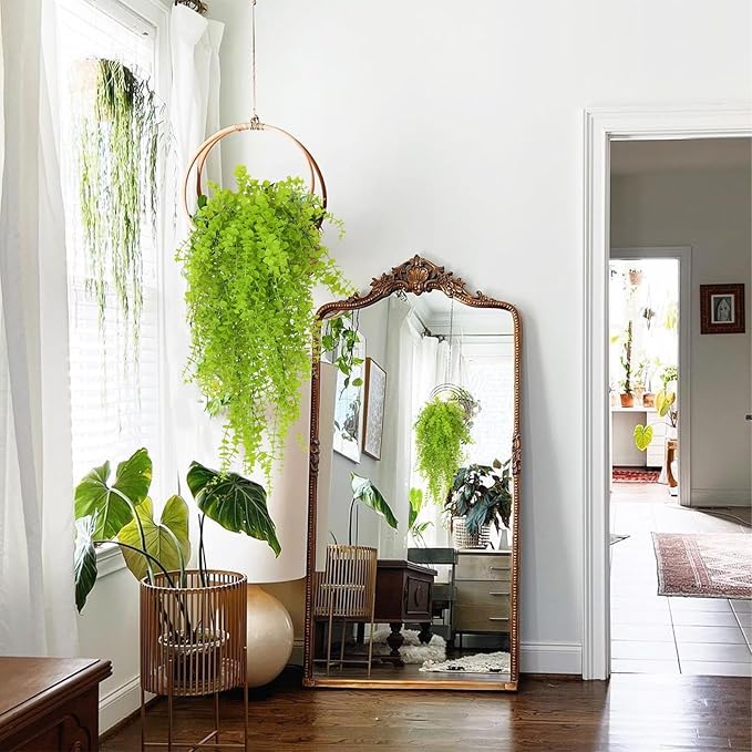 Fake Hanging Plants Faux Vine Leaves Artificial Green Eucalyptus Plants Fake Hanging Eucalyptus Leaf Plant Decorate Indoors Outdoors Decor of Living Room Kitchen Yard Garden Bedroom Wall(Light Green)